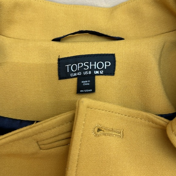 Pre Loved Top Shop Mustard Coat - Picture 3 of 6